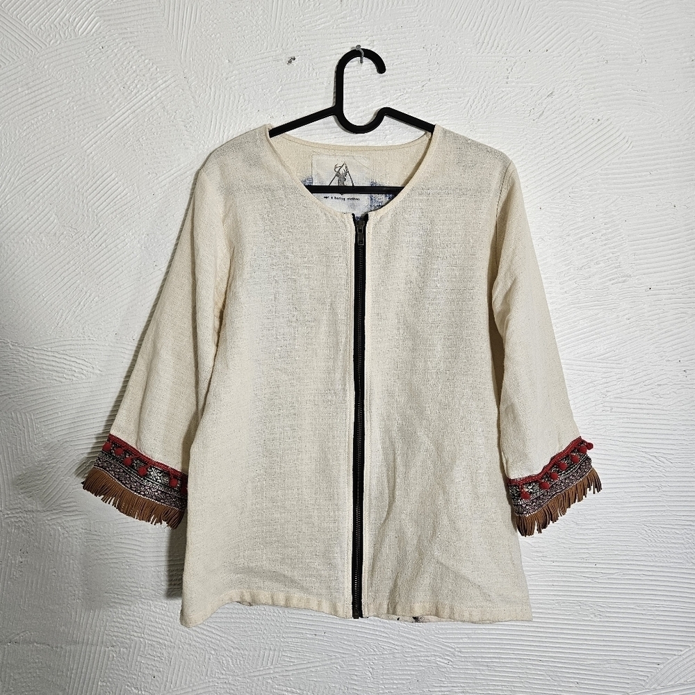Hand Painted Linen Jacket - Picture 5 of 10